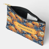 Blauw en gouden chrysanten etui (Open)