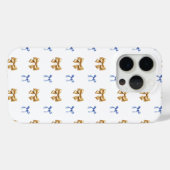 Blauw en Gouden Coquette Bow Case-Mate iPhone Case (Achterkant (horizontaal))