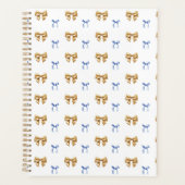 Blauw en Gouden Coquette Bow Planner (Voorkant)