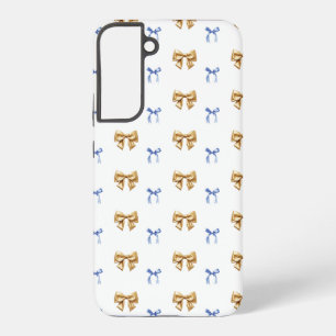 Blauw en Gouden Coquette Bow Samsung Galaxy Hoesje