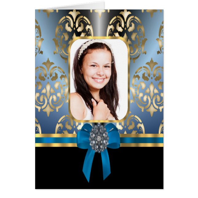 Blauw en gouden damast (Voorkant)