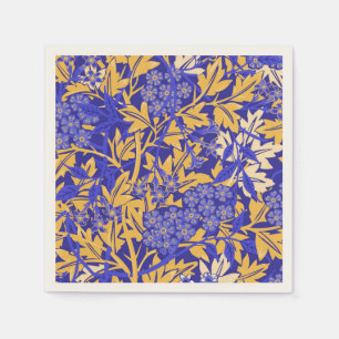 Blauw en gouden geel ornamentaal vivid patroon servet