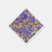 Blauw en gouden geel ornamentaal vivid patroon servet (Hoek)