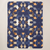 Blauw en gouden geometrische deken (Voorkant)