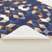 Blauw en gouden geometrische deken (3/4)