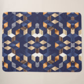 Blauw en gouden geometrische deken (Voorkant (horizontaal))