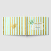 Blauw en gouden gestreept bruinbruidbruinbruidboek gastenboek (Volledig)