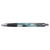 Blauw en gouden glinsterende marmer pen (Achterkant)