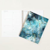 Blauw en gouden glinsterende marmer planner (Display)