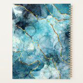 Blauw en gouden glinsterende marmer planner (Achterkant)