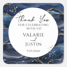 Blauw en gouden glitter marmer Hartelijk dank