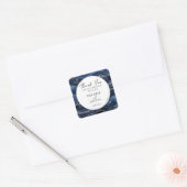 Blauw en gouden glitter marmer Hartelijk dank Vierkante Sticker (Envelop)