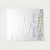 blauw en gouden huwelijksfotobehang feestbanner wandkleed (Voorkant (horizontaal))