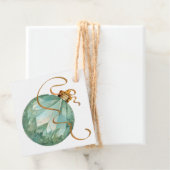 Blauw en Gouden Kerst Ornament Gift Labels (In situ)