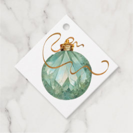 Blauw en Gouden Kerst Ornament Gift Labels