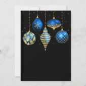 Blauw en gouden kerstfeestversiering kaart (Achterkant)