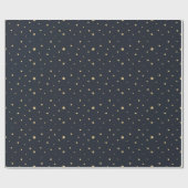 Blauw- en gouden kerststaren omslagpapier cadeaupapier (Vlak)