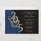 Blauw en Gouden Klasse van 2025 Afstudeerder met K Kaart (Voorkant)