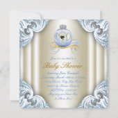 Blauw en gouden koets Prins Etnische babyshower Kaart (Achterkant)