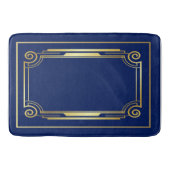 Blauw en gouden kunst Deco Style Bath Mat (Voorkant)