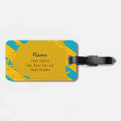 Blauw en Gouden Label $9.50 van de Zak van de Bagagelabel (Achterkant horizontaal)