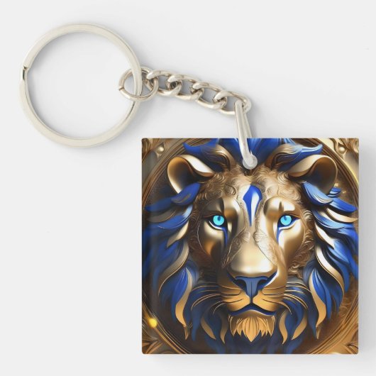 Blauw En Gouden Leeuwenkop, Sleutelhanger (voorkant)