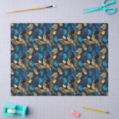Blauw en Gouden Leopard Reeks Ontwerp 8 Weefseldoc Tissuepapier (Craft)