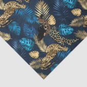 Blauw en Gouden Leopard Reeks Ontwerp 8 Weefseldoc Tissuepapier (Detail)