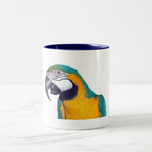 Blauw en gouden Macaw 11oz Tweekleurige Koffiemok