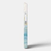 Blauw en gouden marmer Case-Mate iPhone case (Achterkant / Links)