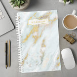 Blauw en Gouden Marmer Gepersonaliseerde Naam Doua Planner<br><div class="desc">Verhoog uw organisatie met deze blauwe en gouden marmer gepersonaliseerde naam custom planner. Deze planner is ideaal voor vrouwen die luxueuze en moderne design waarderen en combineert de elegantie van marmer met praktische functionaliteit. Het chique blauwe en gouden marmeren patroon voegt een vleugje verfijning toe aan uw dagelijkse planning. Personaliseer...</div>