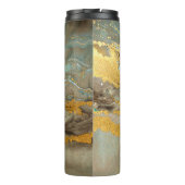 Blauw en gouden marmer thermosbeker (Achterkant)