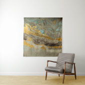 Blauw en gouden marmer wandkleed (In situ)