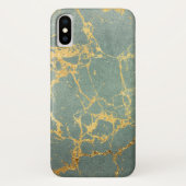Blauw en Gouden Marmeren iPhone/iPad geval Case-Mate iPhone Case (Achterkant)