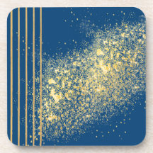 Blauw en gouden metalen folie Harde plastic onderz