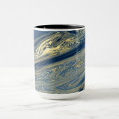 Blauw en gouden metalen mok (Midden)