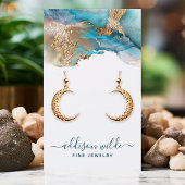 Blauw en gouden moderne kunstjuwelen die beeldsche visitekaartje