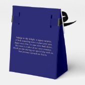 Blauw en Gouden Pas getrouwd Bruiloft Dank u Bedankdoosjes (Achterkant)