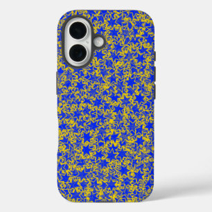 Blauw en Gouden Ster Team Spirit Sport Kleuren iPhone 16 Hoesje