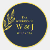 blauw en gouden : sticker maker online : bruiloft (Voorkant)