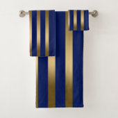 Blauw- en gouden strepen bad handdoek (Insitu)