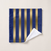 Blauw- en gouden strepen bad handdoek (Wasdoekje)