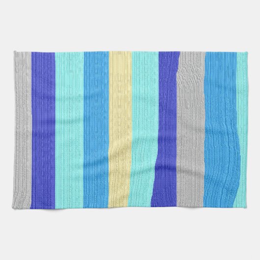 Blauw en gouden strips theedoek (Horizontaal)