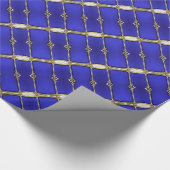 Blauw- en gouden strips voor patroonpapier cadeaupapier (Hoek)