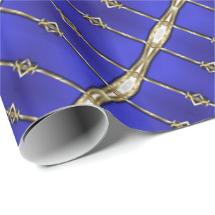 Blauw- en gouden strips voor patroonpapier cadeaupapier