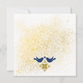 Blauw en gouden Tortelduifjes Mexicaans bruiloft Kaart (Achterkant)