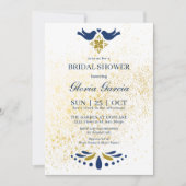 Blauw en gouden Tortelduifjes Mexicaans Vrijgezell Kaart (Voorkant)