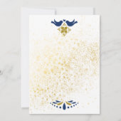 Blauw en gouden Tortelduifjes Mexicaans Vrijgezell Kaart (Achterkant)