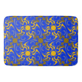 Blauw en gouden vector naadloos patroon badmat (Voorkant)