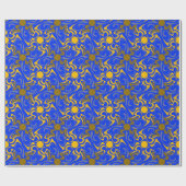 Blauw en gouden vector naadloos patroon cadeaupapier (Vlak)